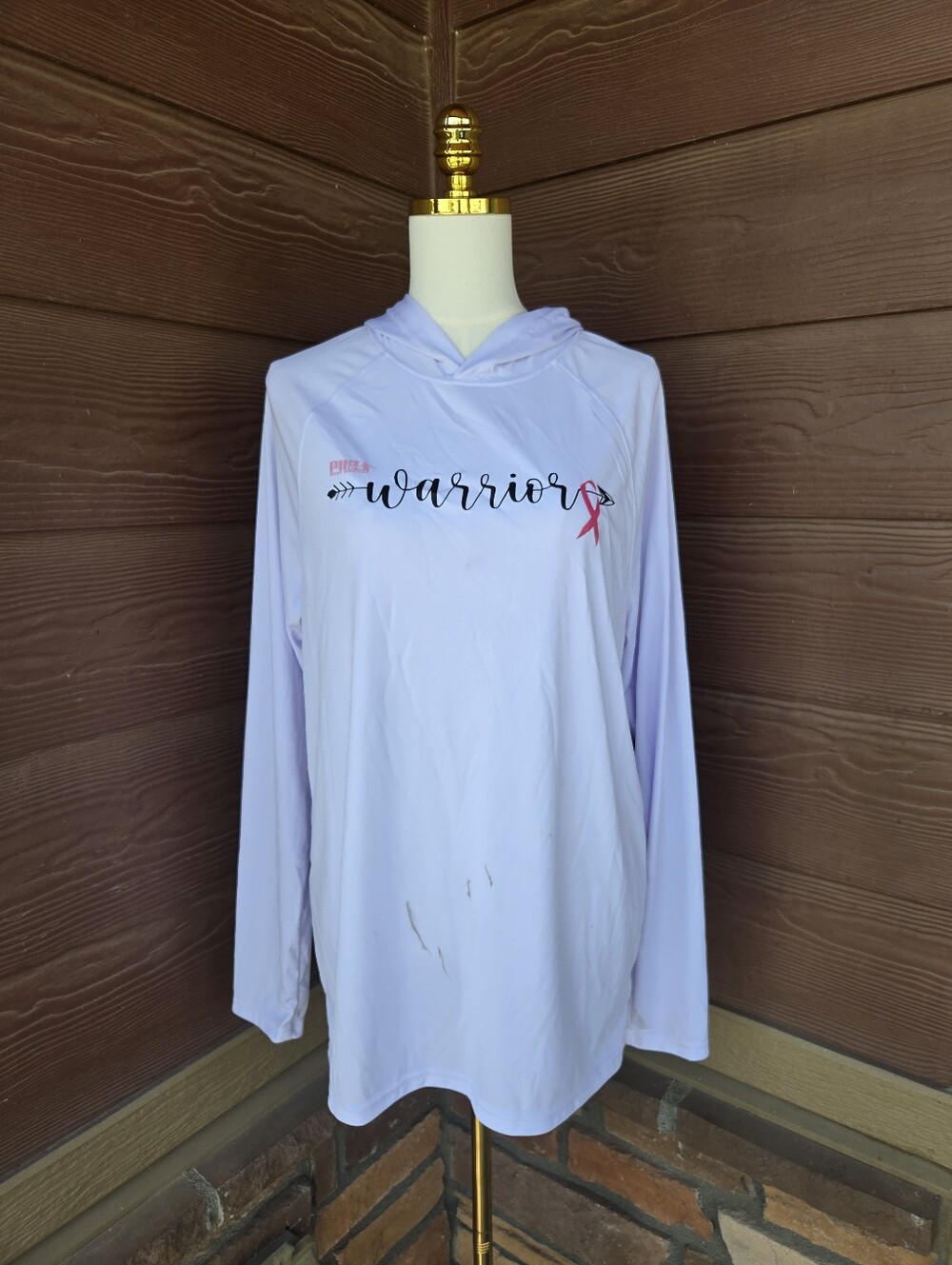 A4 Warrior Graphic Hooded Pullover White Women’s Size Large